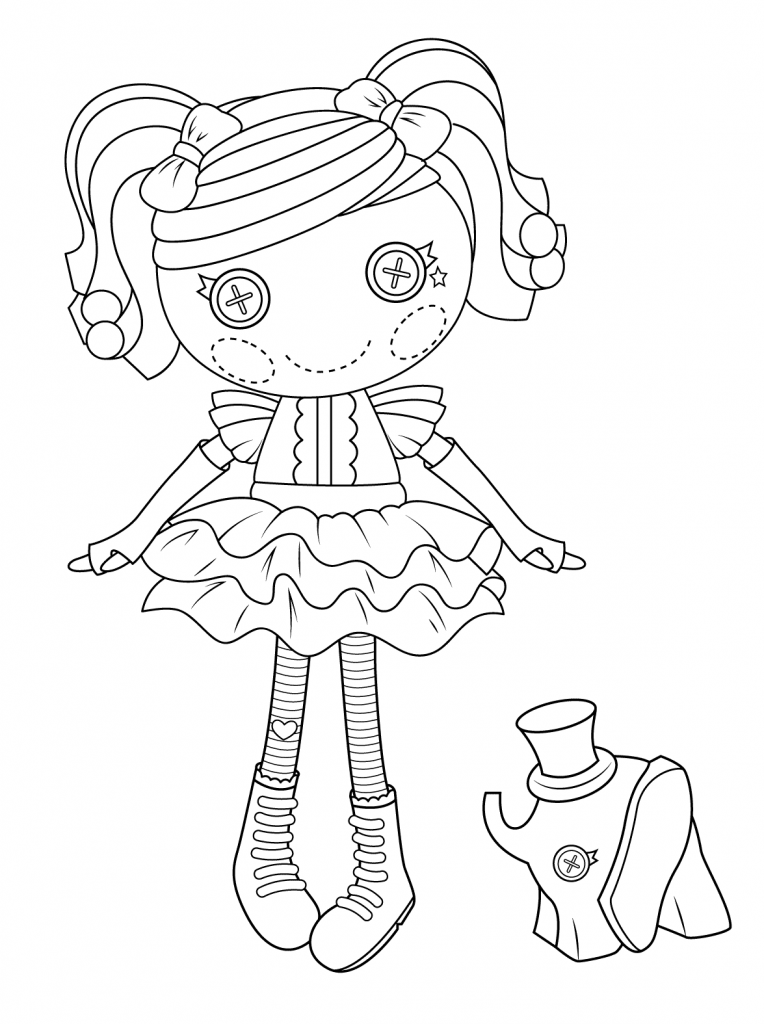 Pretty Button Doll Coloring Page