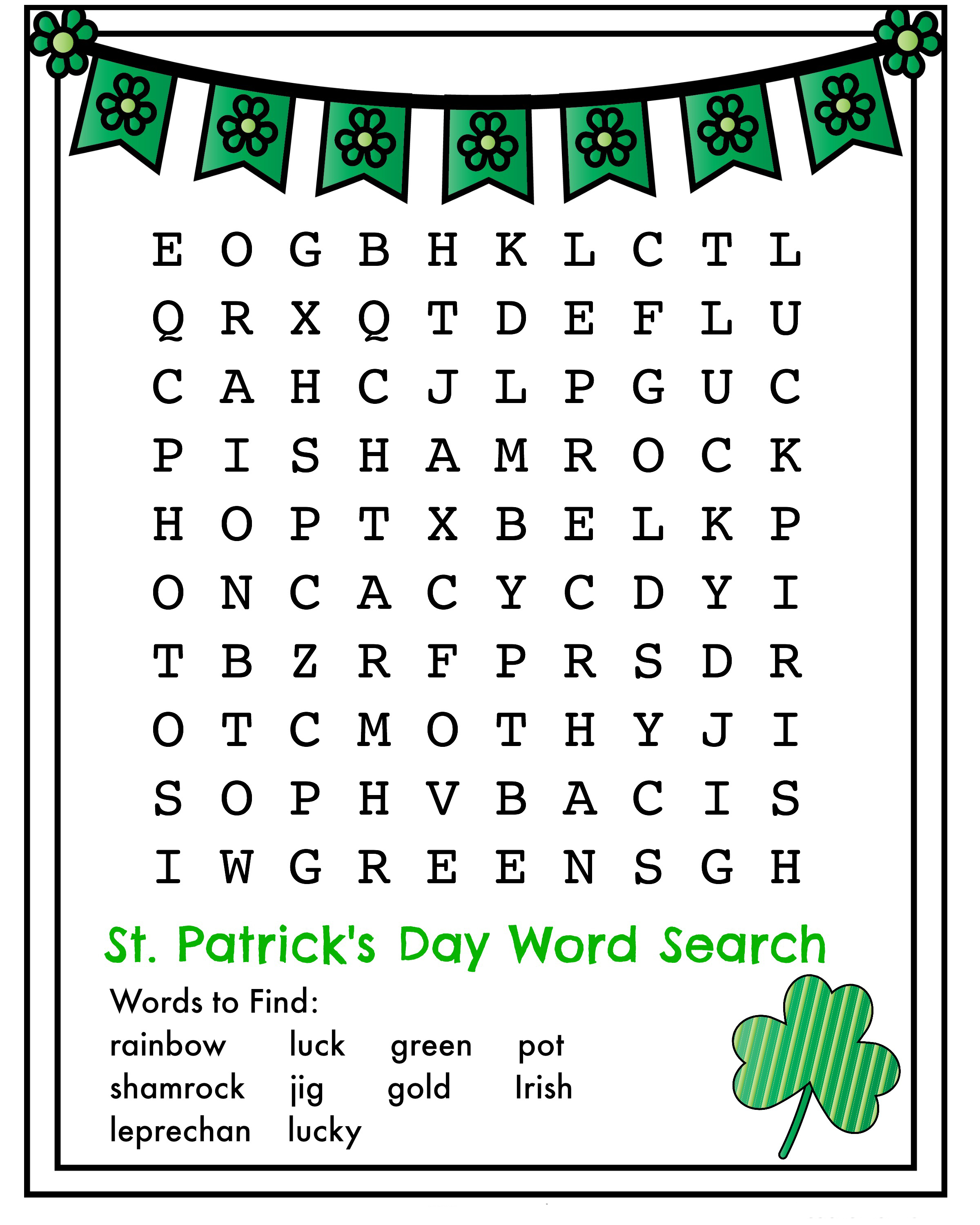 St Patricks Day Word Search Best Coloring Pages For Kids St Patricks Day Word Search Best Coloring Pages For Kids
