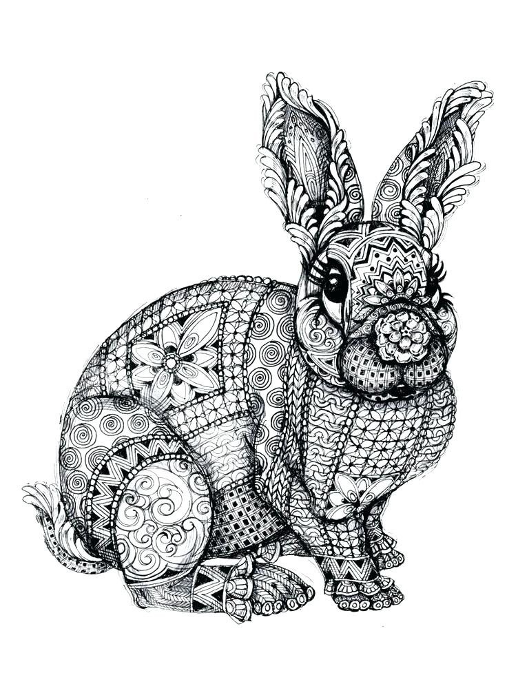 Rabbit Animal Mandala Coloring Pages