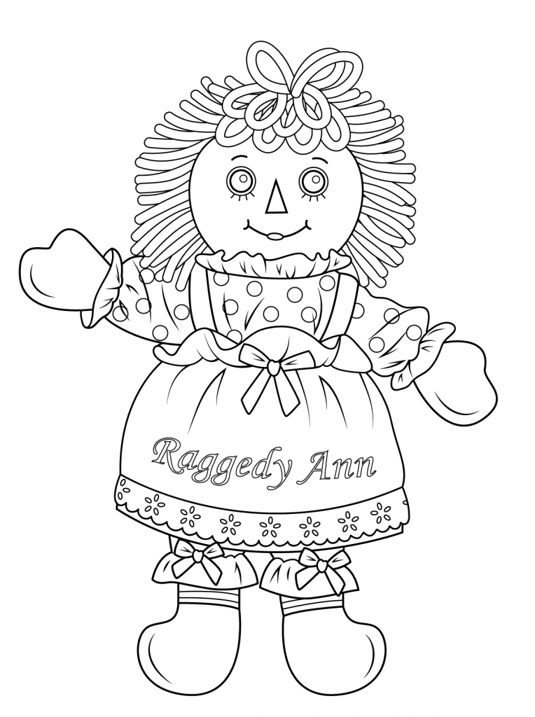Raggedy Ann Doll Coloring Page