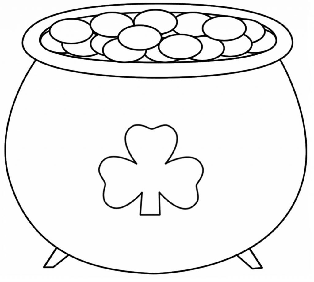 Shamrock Pot of Gold Coloring Pages