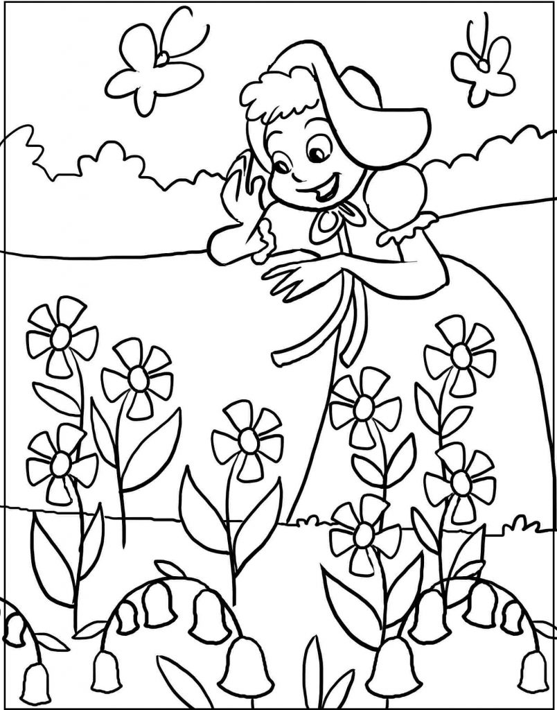 Spring Flowers Coloring Page