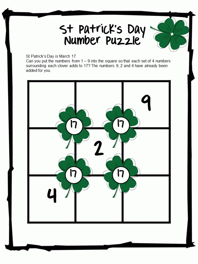 St Patricks Day Number Puzzle