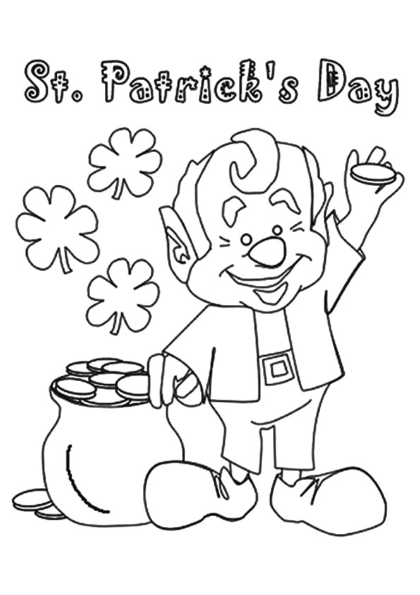 St Patricks Day Pot Of Gold Coloring Page