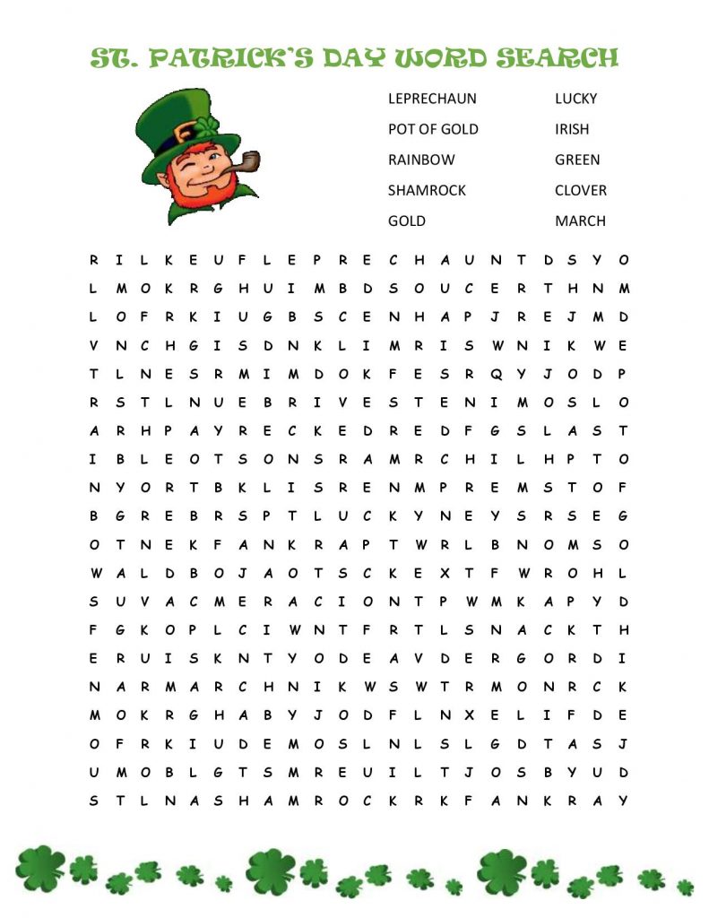 St Patricks Day Word Search