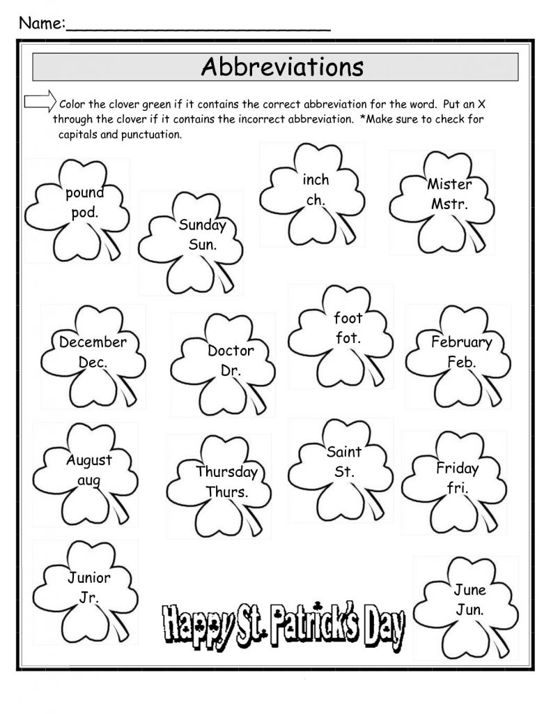 St Patricks Day Worksheets