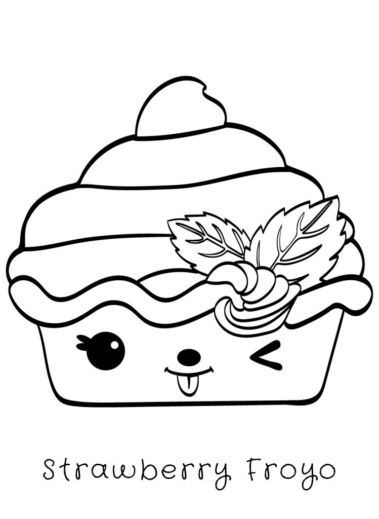 Strawberry Froyo Num Noms Coloring Page