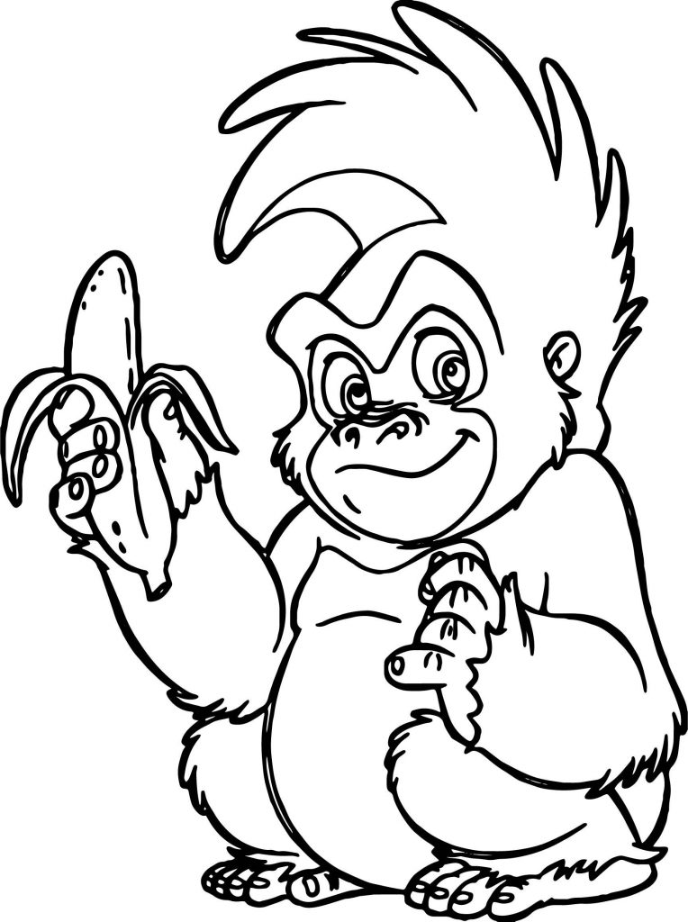 Turk with Banana Coloring Page