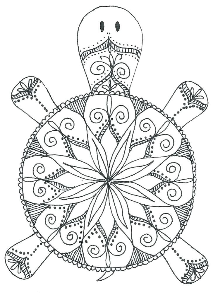 Turtle Animal Mandala Coloring Pages