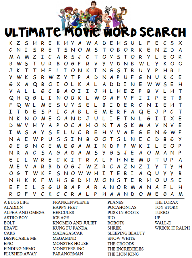 Free Printable Word Search Movies Free Printable Word Search Movies Stephen King Movies