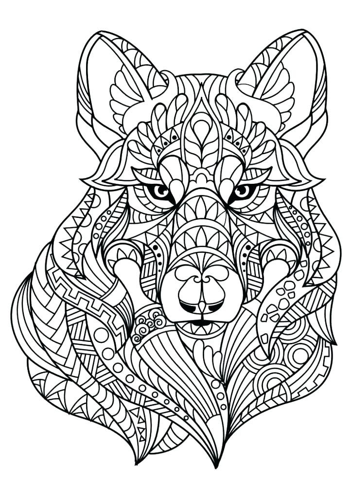 Wolf Animal Mandala Coloring Pages