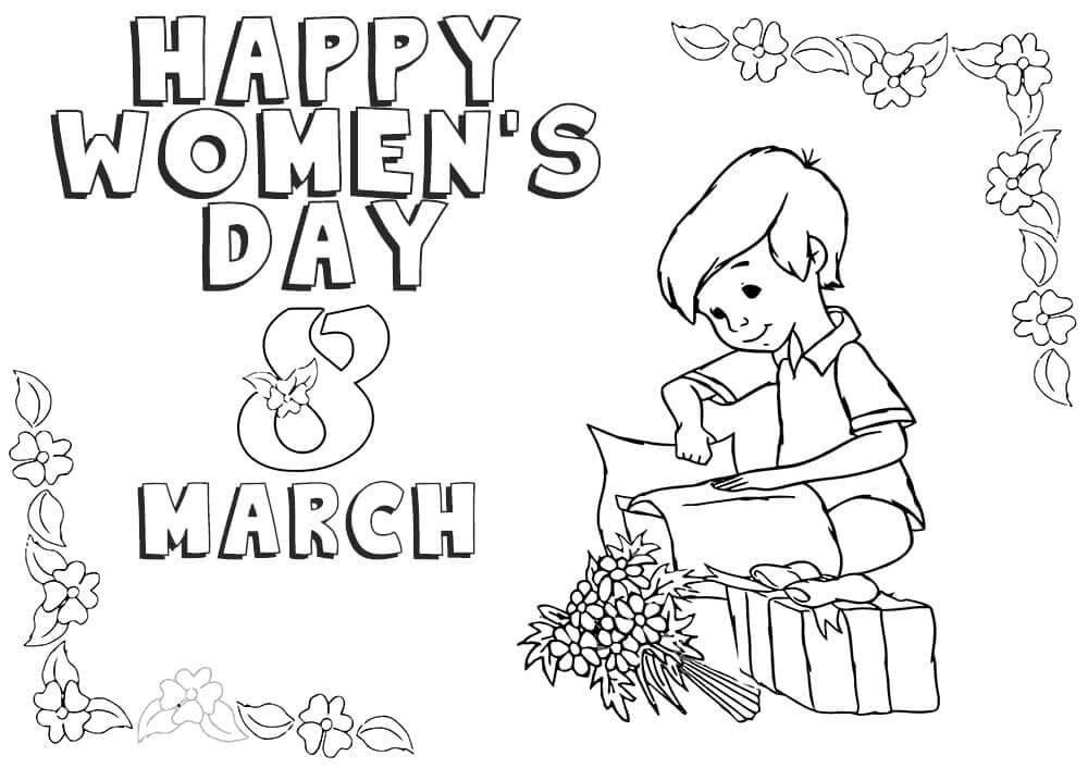 Womens Day March 8 Coloring Page