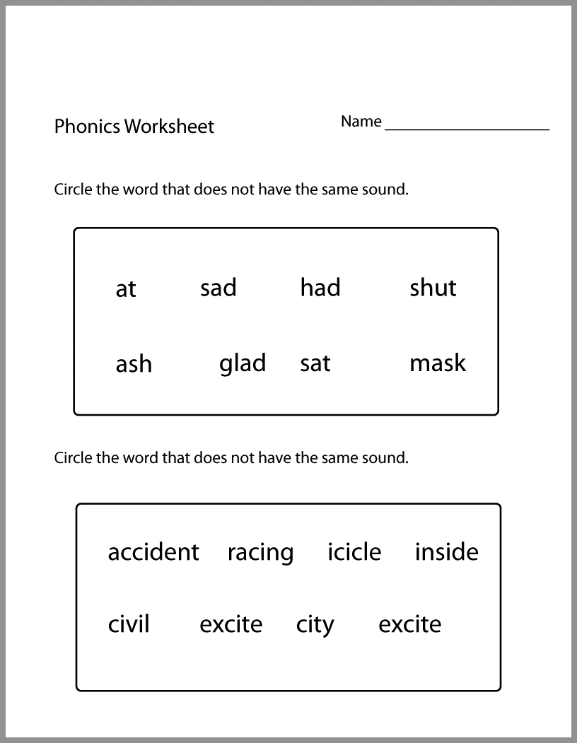 English 1st Grade Worksheets