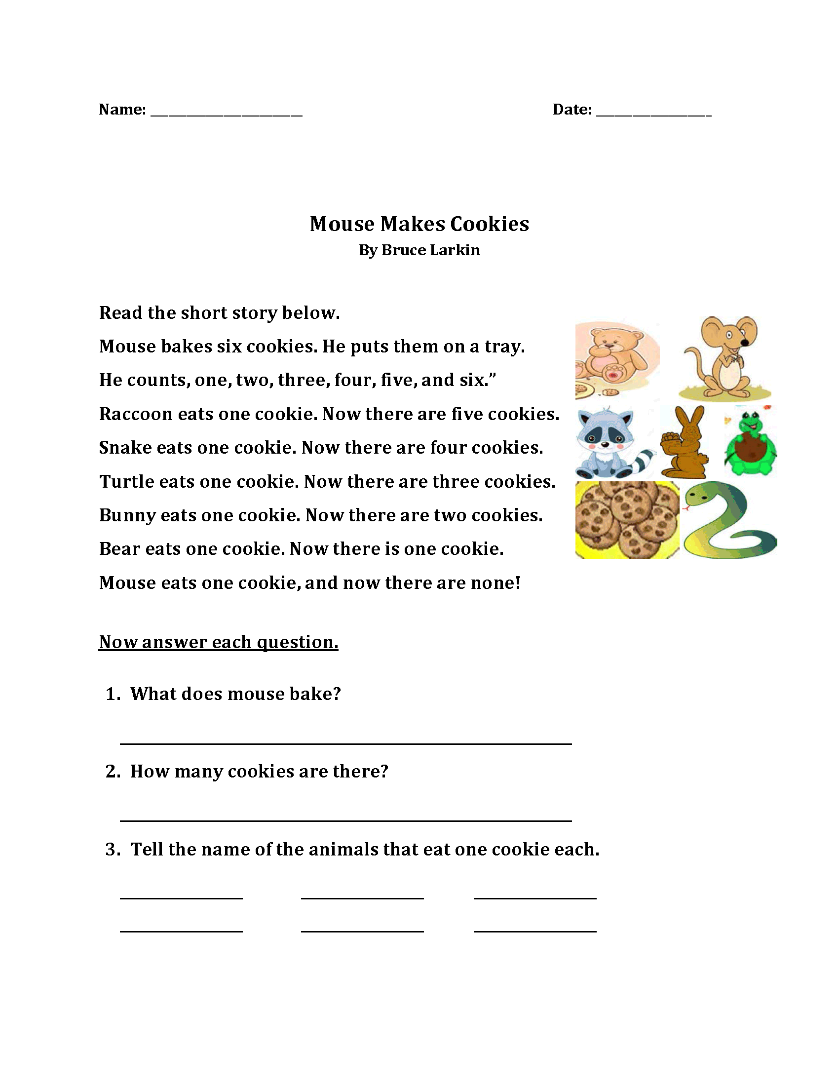 Worksheets For 1st Grade English