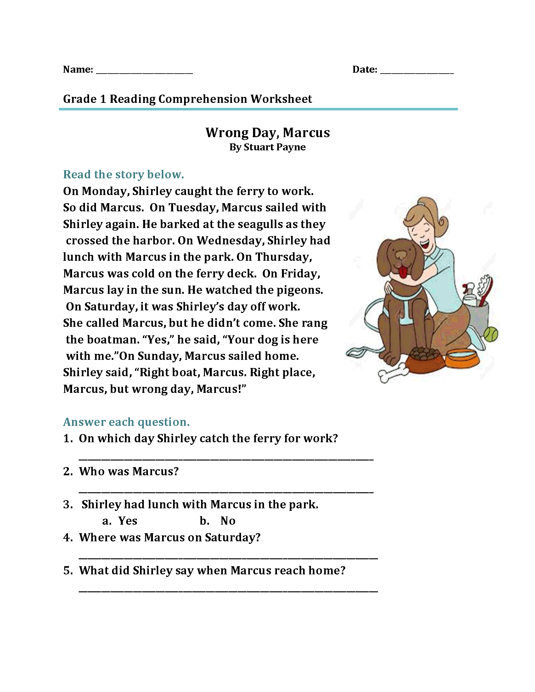 Worksheets On Comprehension