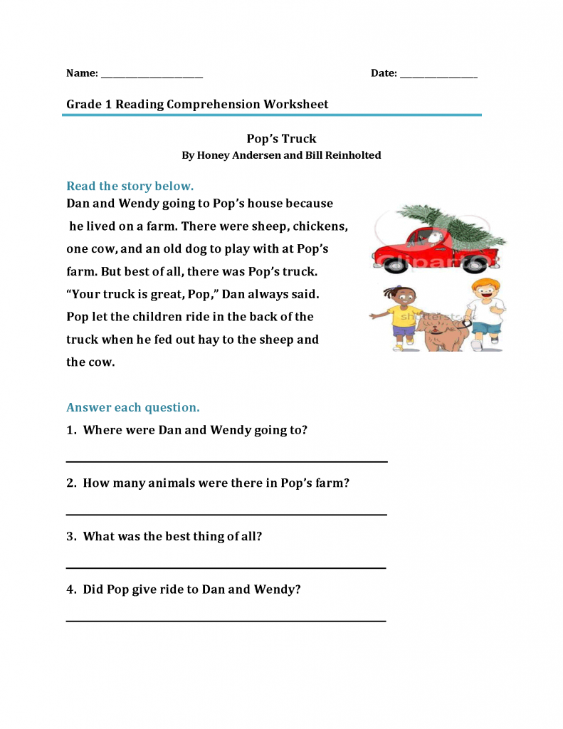 1st Grade Reading Worksheet