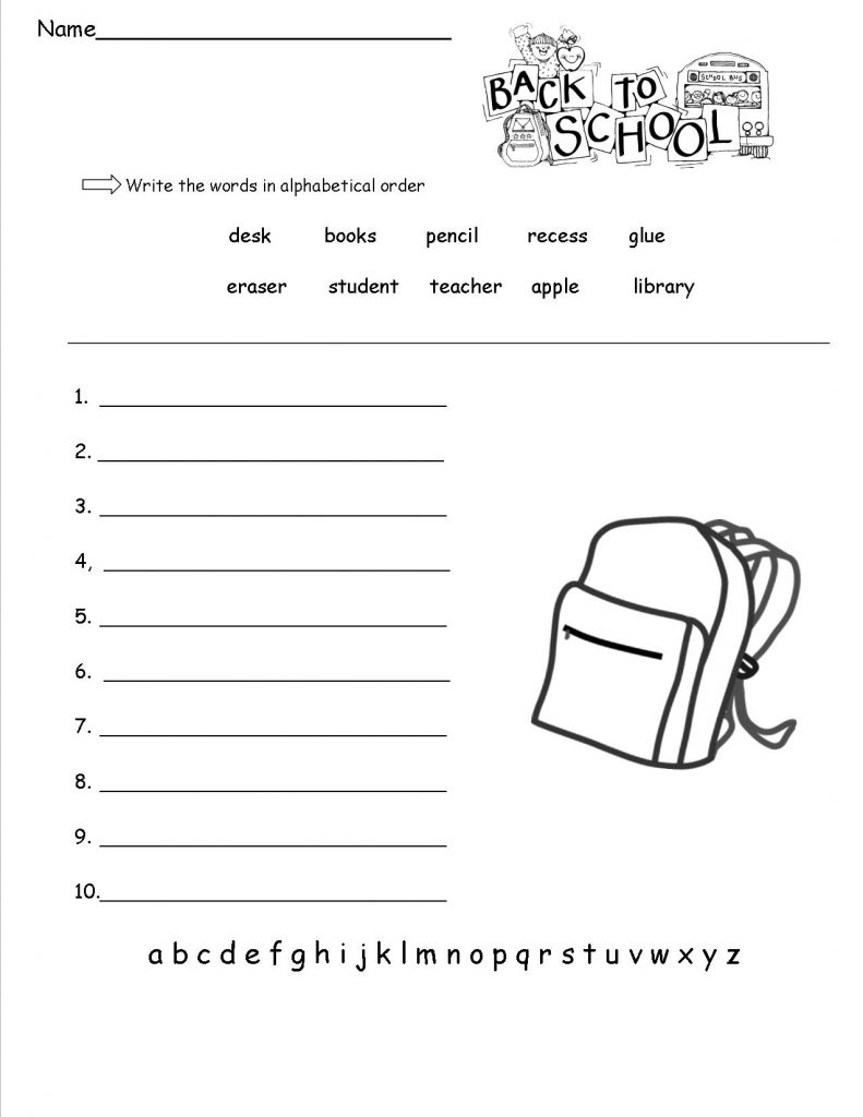 1st Grade School Worksheets