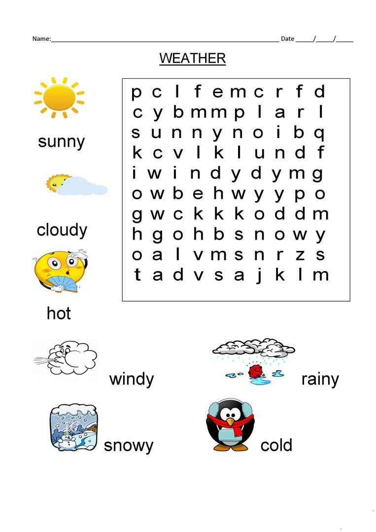 First Grade Word Search Printable