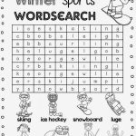 1st Grade Word Search Winter Sports