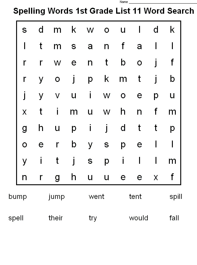 1st Grade Word Search - Best Coloring Pages For Kids