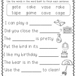 1st Grade Worksheet English