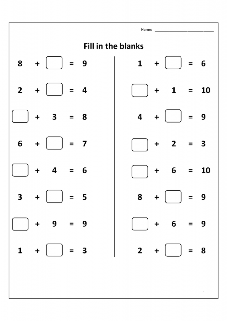 1st Grade Worksheet Math