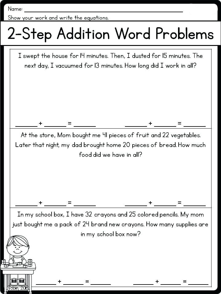 2nd Grade 2 Step Addition Word Problems