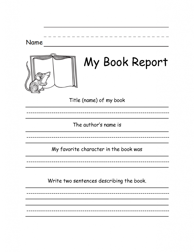 2nd Grade Book Report Writing Worksheet