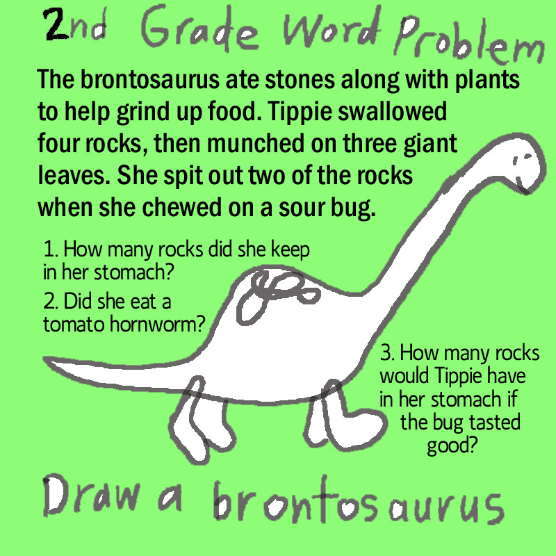 2nd Grade Math Brontosaurus Word Problem