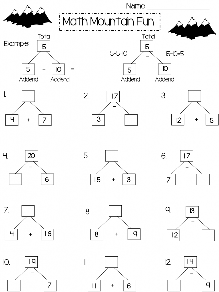 2nd Grade Math Mountain Worksheet