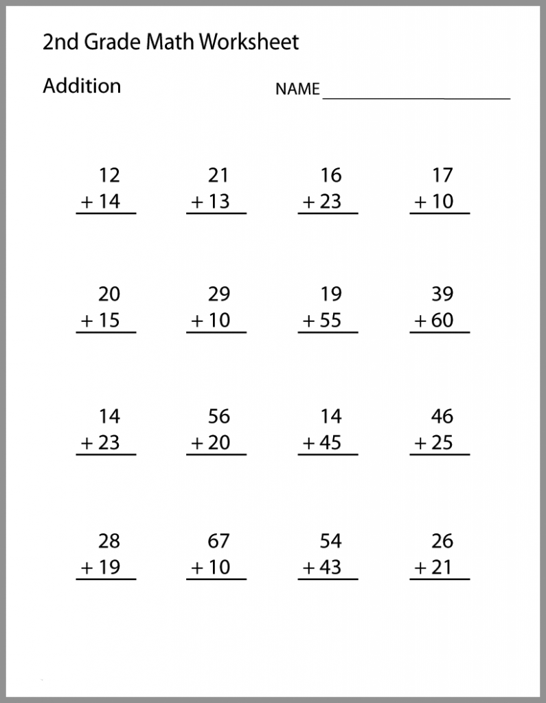 2nd Grade Math Worksheets Addition