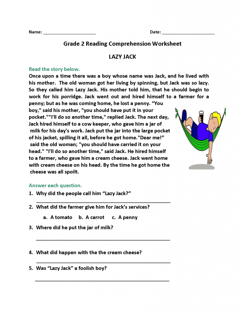 2nd Grade Reading Worksheet
