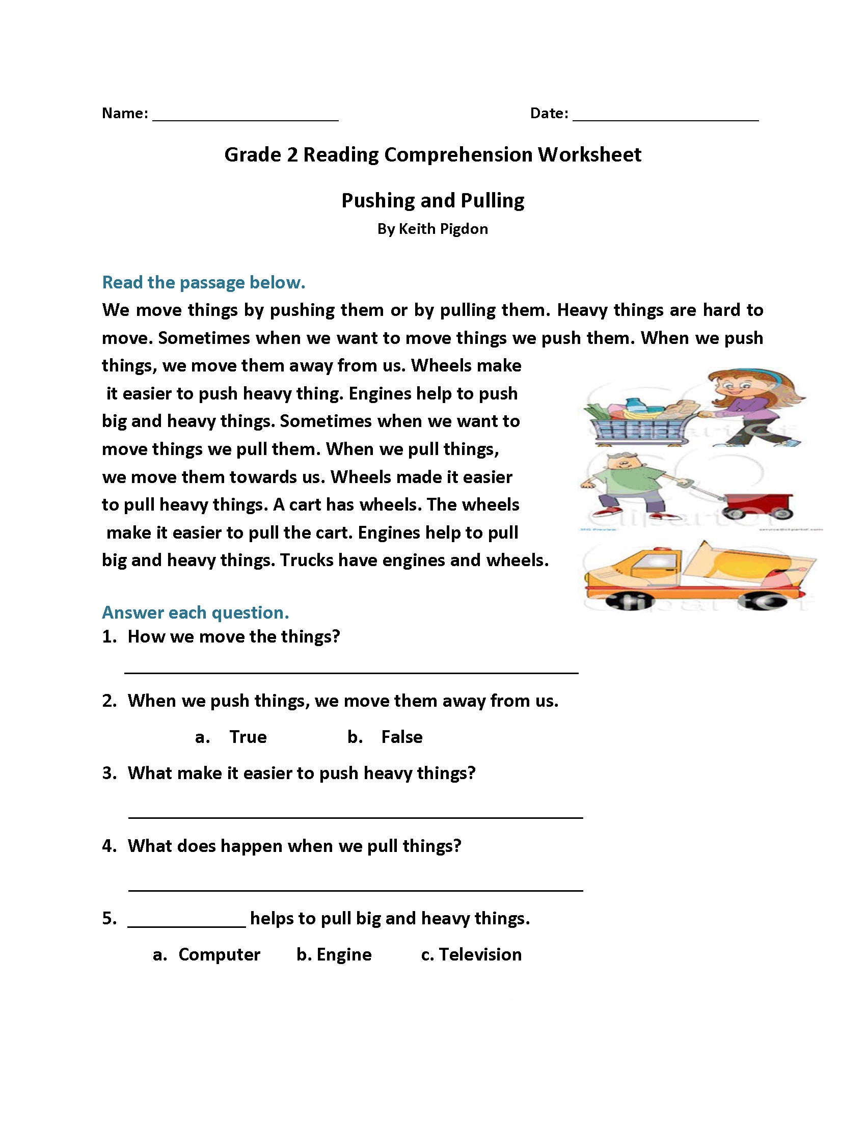 9 Best Images Of Second Grade Reading Comprehension Printables Free 