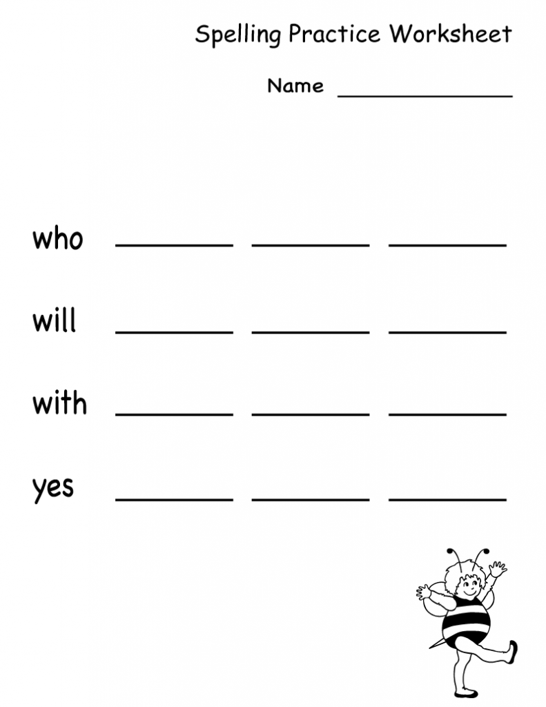 2nd Grade Spelling Practice Worksheet