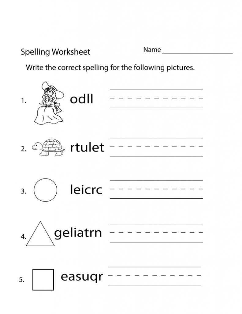 2nd Grade Spelling Scramble Worksheet