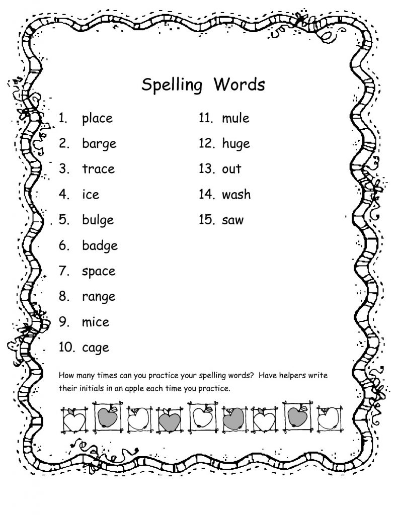 2nd Grade Spelling Words List