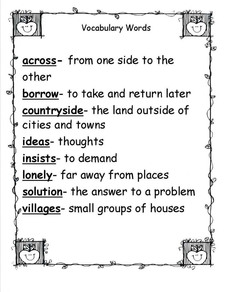 2nd Grade Vocabulary Words