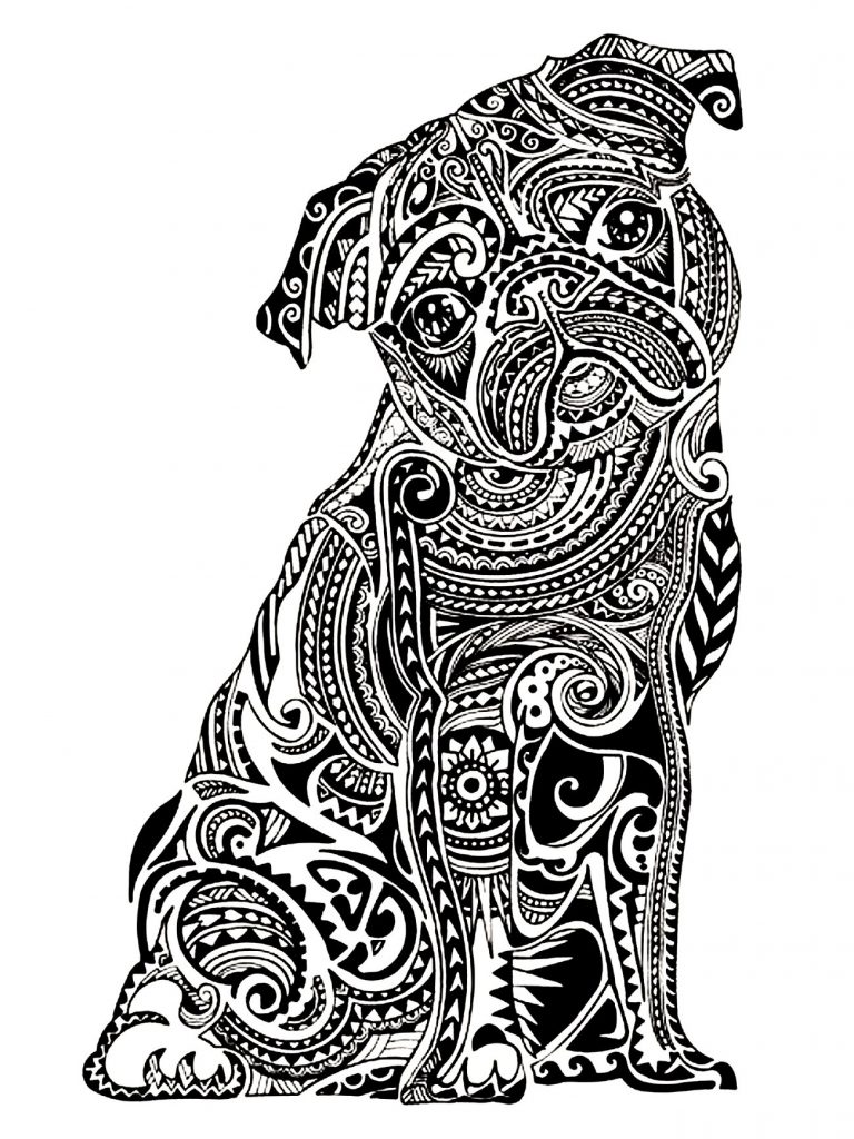 Advanced Dog Coloring Pages for Adults