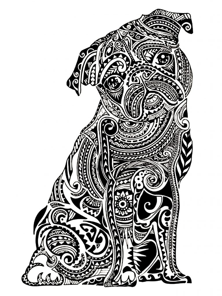 Coloriages de chiens avancés pour adultes