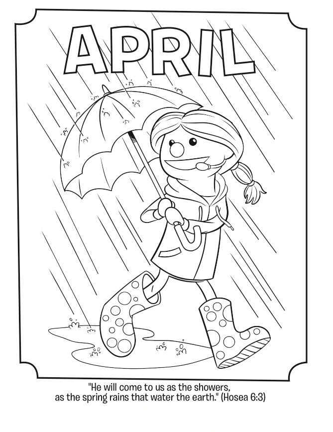 coloring pages for april showers