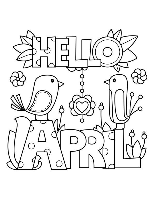 April Coloring Pages Free Printable Printable Word Searches April Coloring Pages Free Printable Printable Word Searches