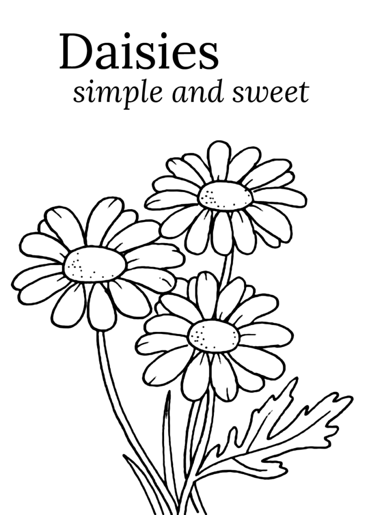 April Daisies Coloring Page
