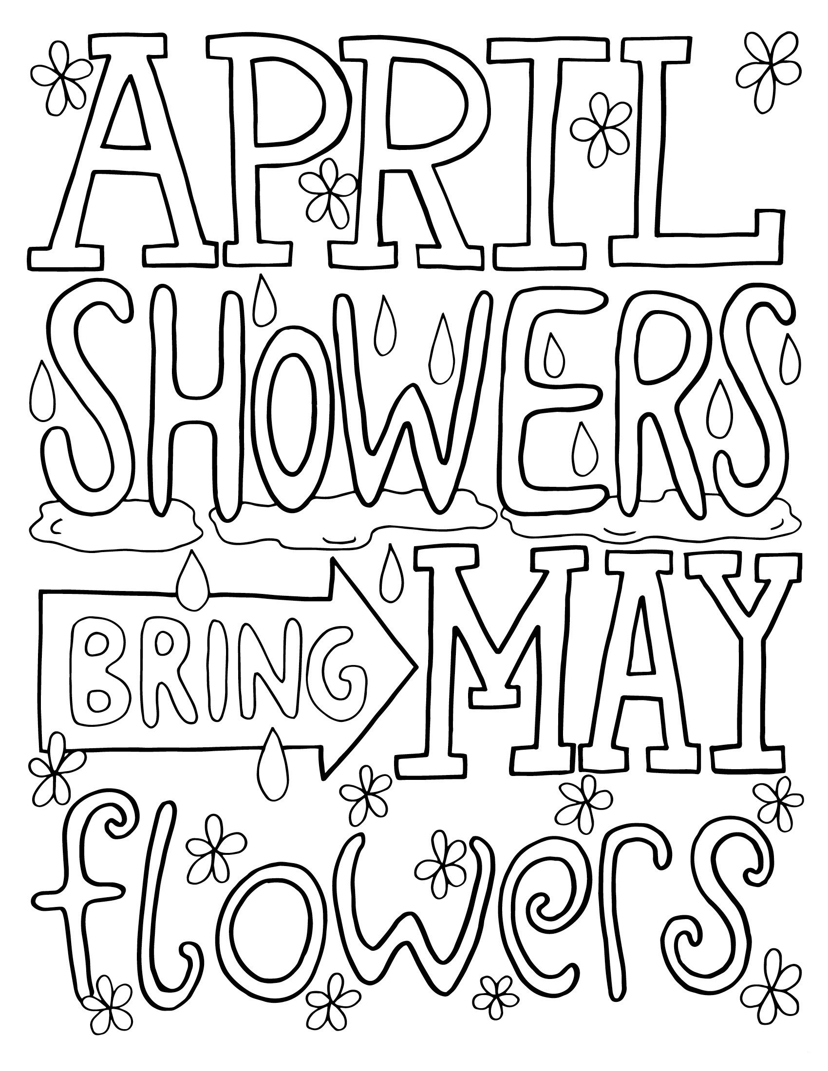 coloring pages for april showers