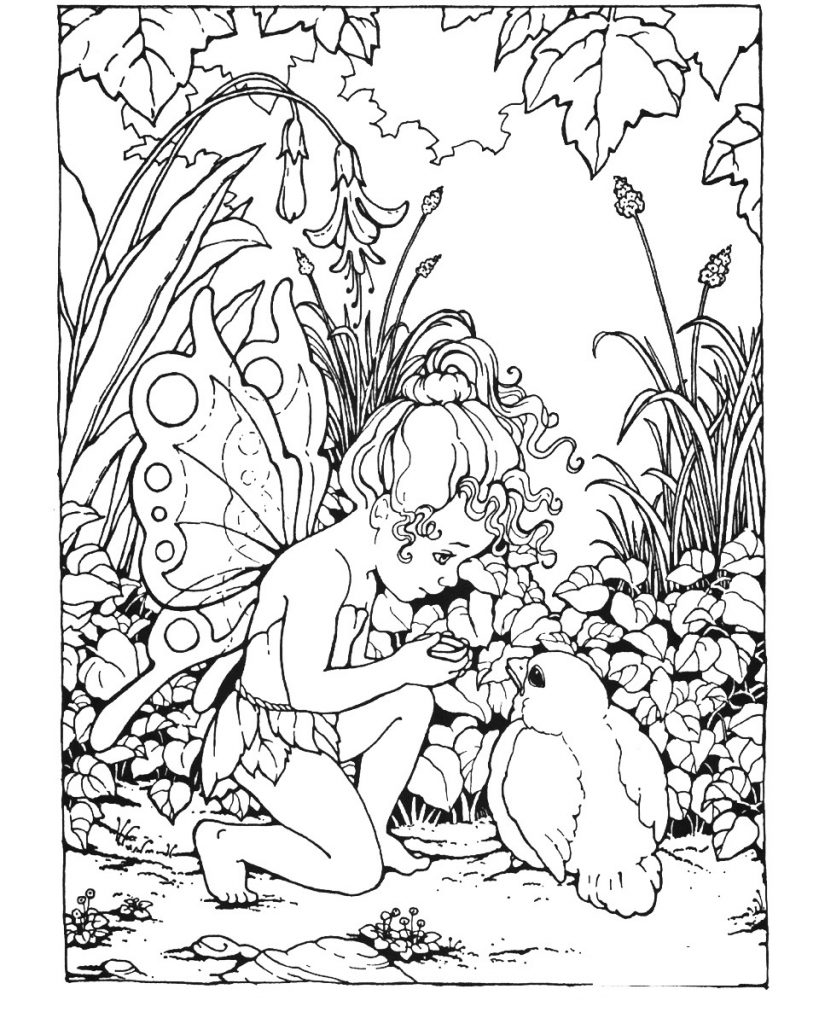 Baby Fairy Adult Coloring Pages