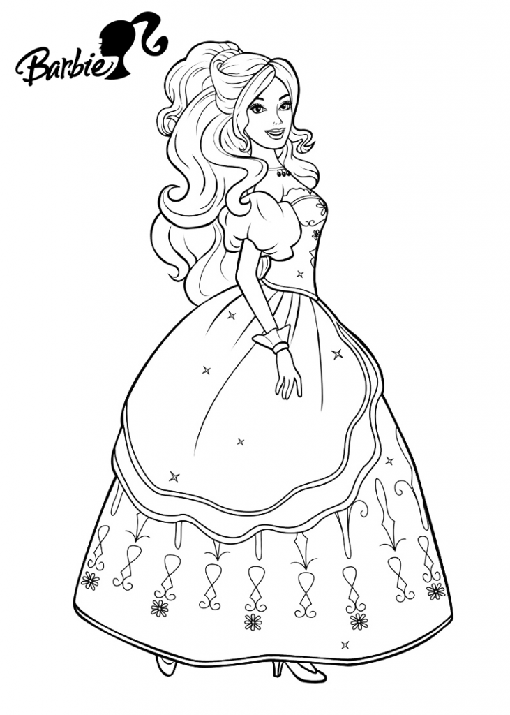 Barbie Princess Coloring Page