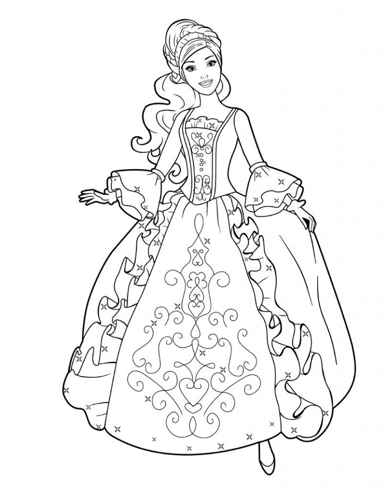 Barbie Princess Coloring Page