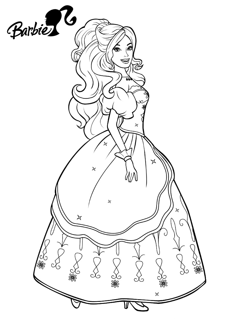 46 Collections Coloring Pages Princess Barbie  Best Free