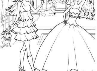 Barbie Princess Scene Coloring Page