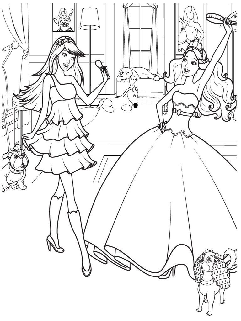 barbie princess coloring pages games