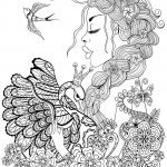 Beautiful Fairy Woman Coloring for Adults